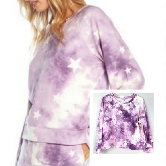 Wildfox Purple Tie Dye Star Sweatshirt Size XL - Picture 1 of 10